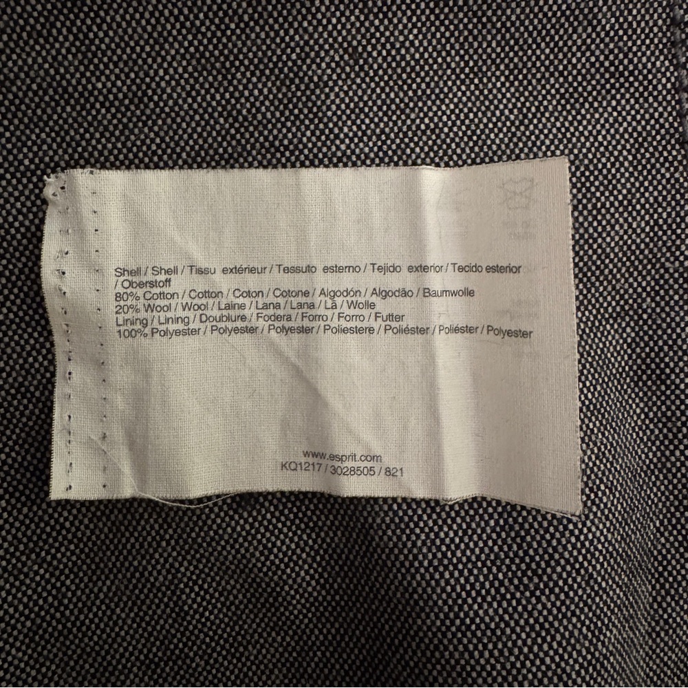 Y2K Esprit Charcoal pleated Mini Skirt with Buttoned Pockets - size 2 - Picture 15 of 16
